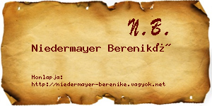 Niedermayer Bereniké névjegykártya